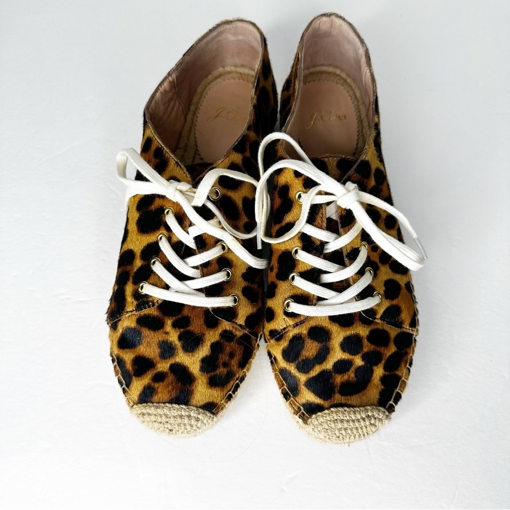 J. Crew Espadrille Sneakers in Leopard Calf Hair Size - Picture 2 of 6